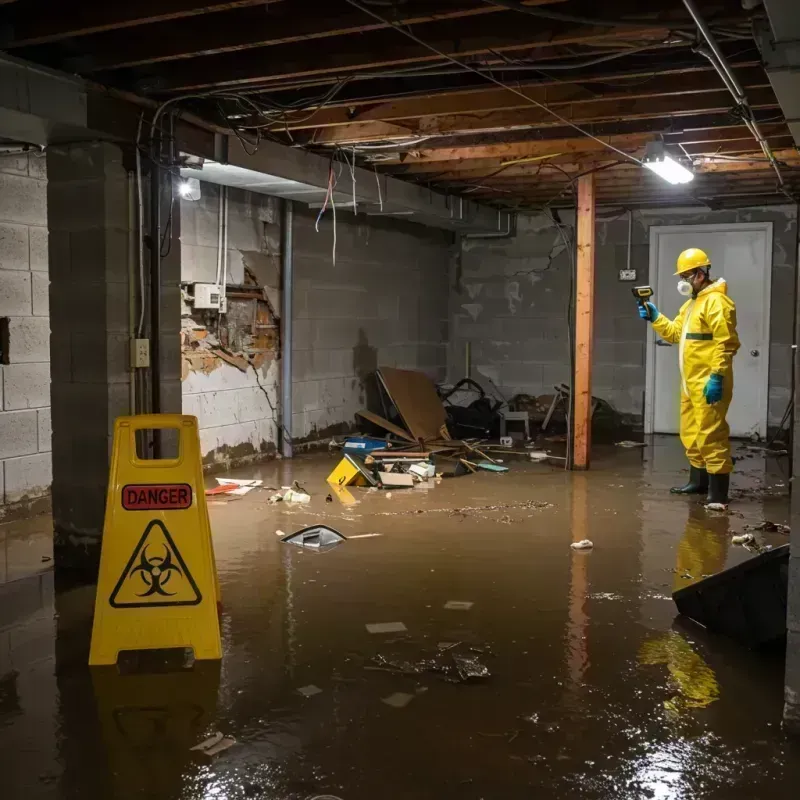 Flooded Basement Electrical Hazard in Bridgeview, IL Property